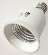 Патрон-переходник для ламп с цоколем E14 на цоколь E27 – купить по низкой цене