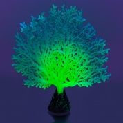 Флуоресцентная аквариумная декорация GLOXY Коралл веерный зеленый, 13,5х3х16см – купить по низкой цене