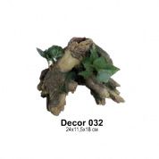Decor 032 Коряга с растением,24x11,5x18 см