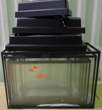 Комплект аквариумов "Природный водоем" прямой 95 литров (7 штук) черный