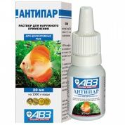 Антипар препарат для лечения эктопаразитарных, грибковых, бактериальных декоративных рыб, 20 мл