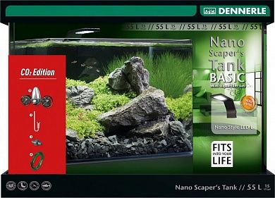 Аквариум Dennerle Nano Scaper's Tank Basic Style LED "Limited Edition CO2", 55 литров (в комплекте фильтр, освещение и система подачи СО2 без баллона)